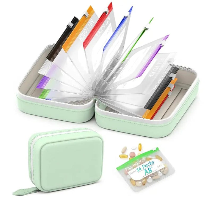 💊 A8 Waterproof Pill Pouch Set – Stores 7–14 Days of Medications & Vitamins