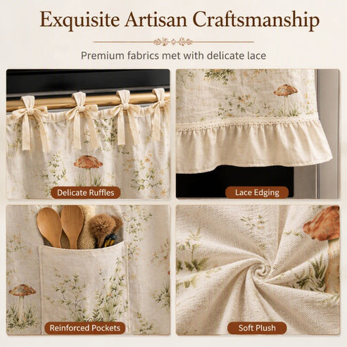 🧺 Oven Skirt Curtain With Pockets – Cottage Style Storage For Your Kitchen!