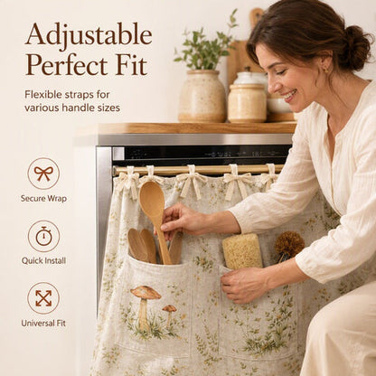🧺 Oven Skirt Curtain With Pockets – Cottage Style Storage For Your Kitchen!