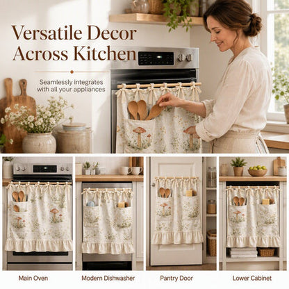 🧺 Oven Skirt Curtain With Pockets – Cottage Style Storage For Your Kitchen!