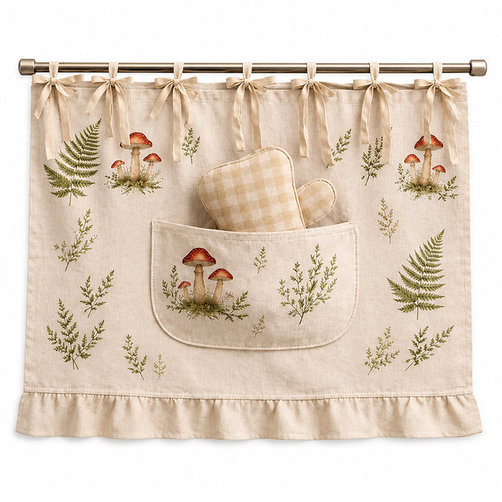 🧺 Oven Skirt Curtain With Pockets – Cottage Style Storage For Your Kitchen!