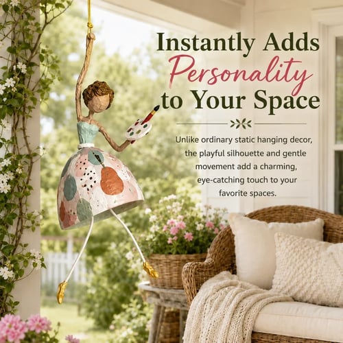 💃🌸 Let Your Space Dance — Whimsical Dancing Lady Hanging Ornament