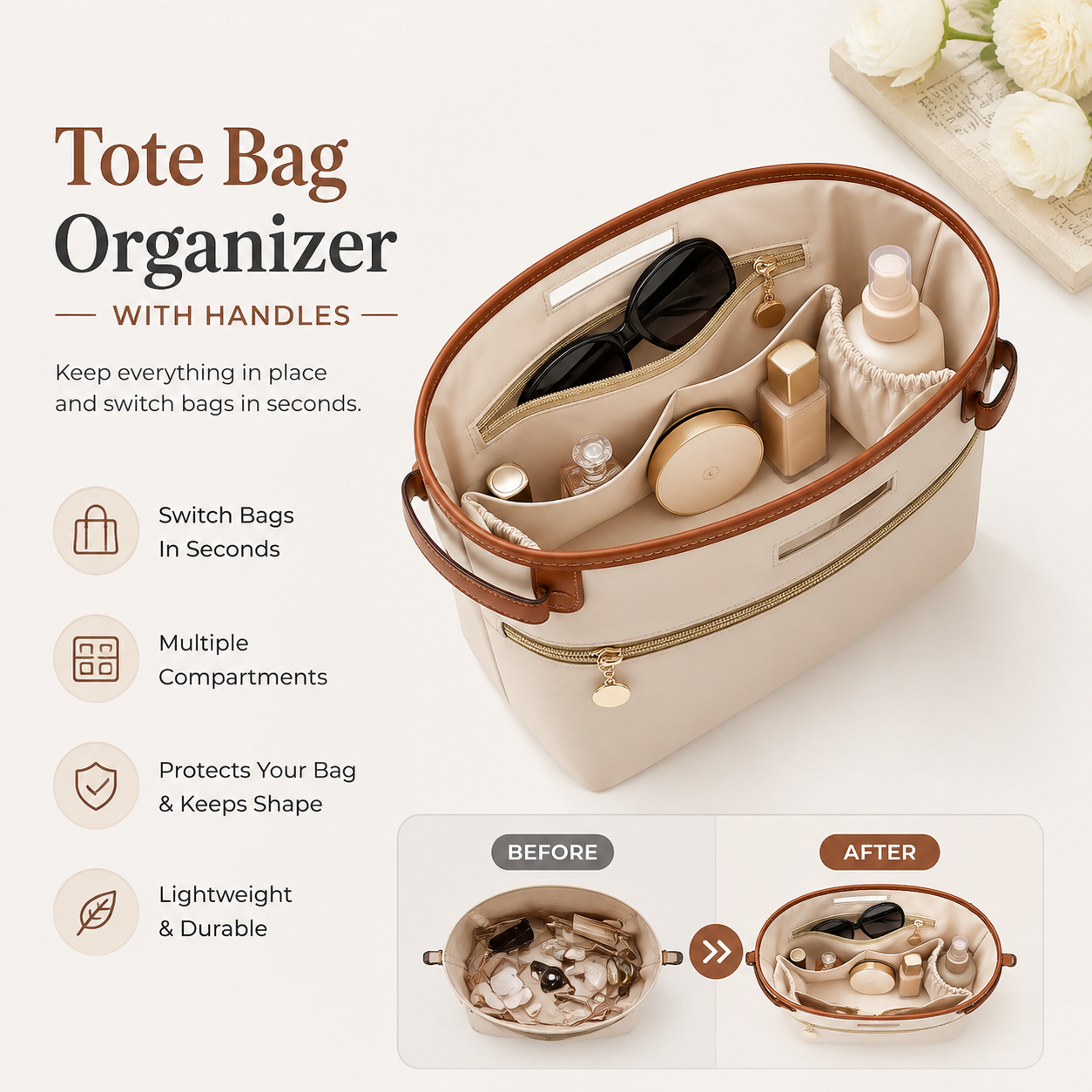 👜 Tote Bag Organizer – Switch Bags Without Repacking
