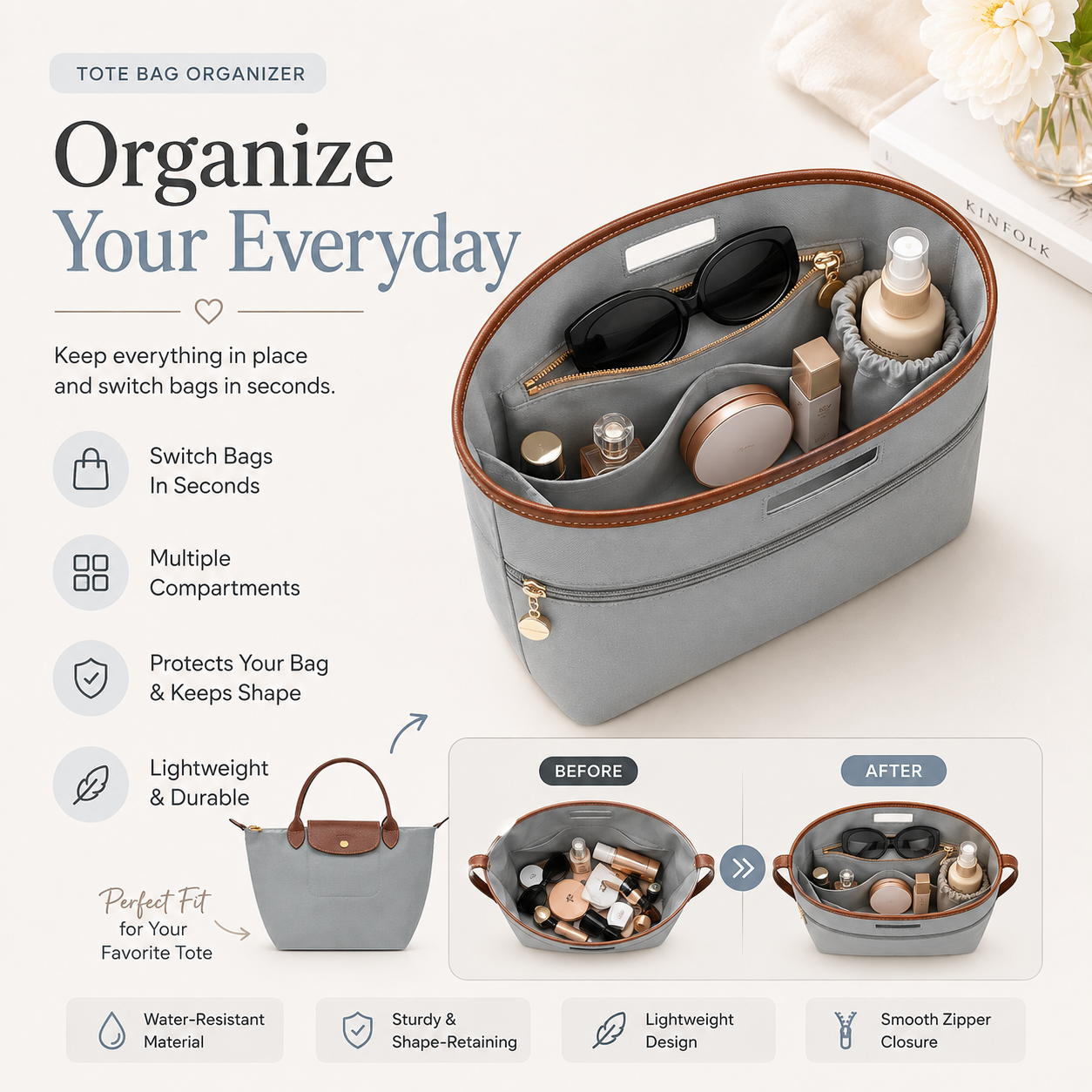👜 Tote Bag Organizer – Switch Bags Without Repacking