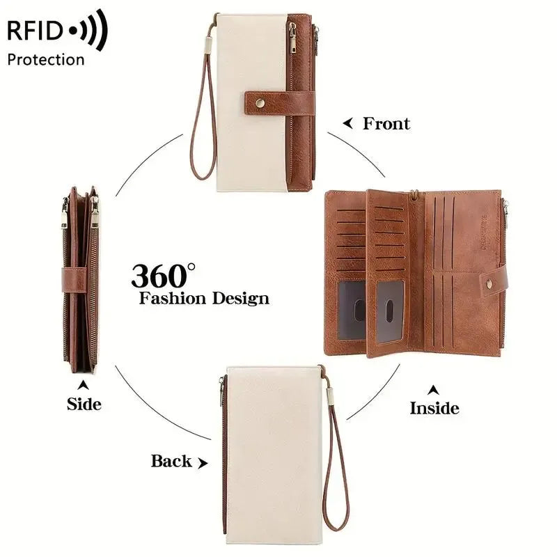 ✨ Elegant RFID Long Wallet – Stylish, Spacious & Easy to Carry