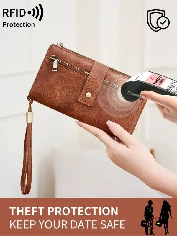 ✨ Elegant RFID Long Wallet – Stylish, Spacious & Easy to Carry