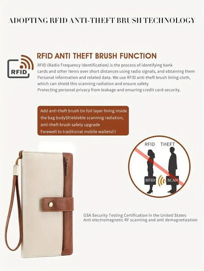 ✨ Elegant RFID Long Wallet – Stylish, Spacious & Easy to Carry