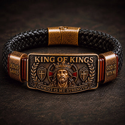 ✝️ King of Kings Faith Bracelet – Adjustable Christian Wristband Gift