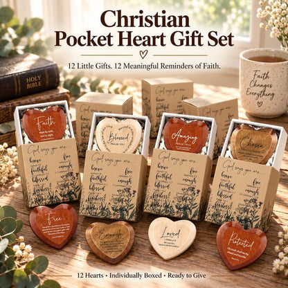 ✝️ 🎁 Christian Pocket Heart Gift Set(Set of 12)