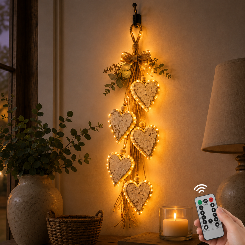 🍂🤎 Fall Home Refresh – Rustic Hanging Heart Wall Decor
