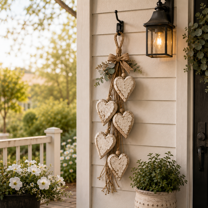 🍂🤎 Fall Home Refresh – Rustic Hanging Heart Wall Decor