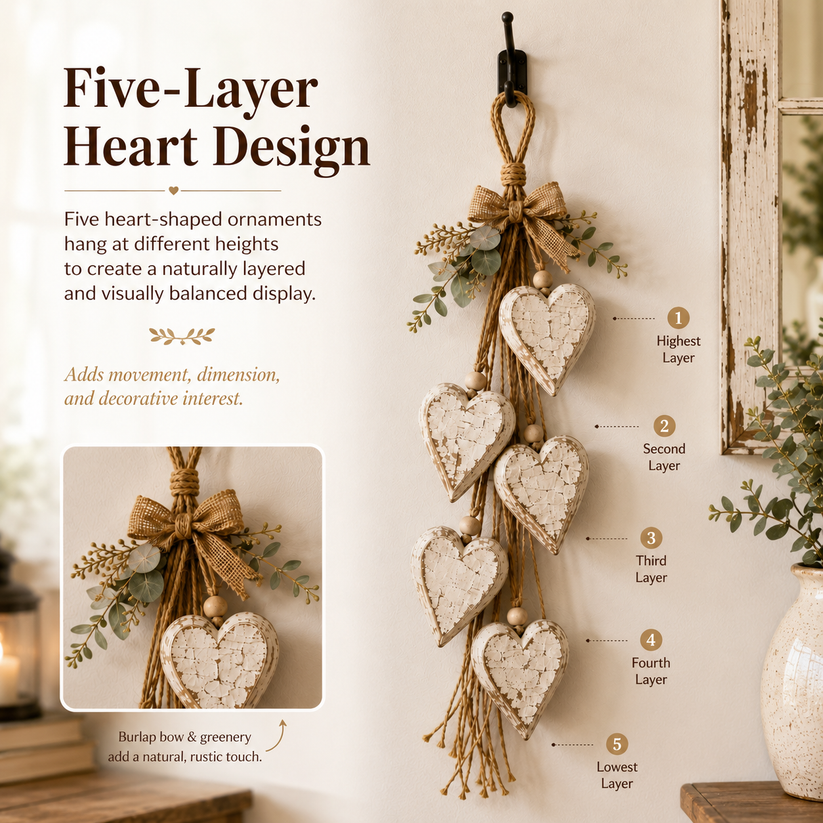 🍂🤎 Fall Home Refresh – Rustic Hanging Heart Wall Decor
