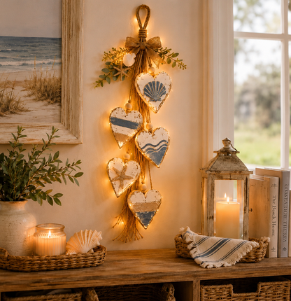 🍂🤎 Fall Home Refresh – Rustic Hanging Heart Wall Decor