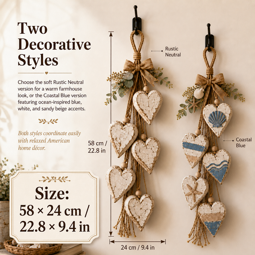 🍂🤎 Fall Home Refresh – Rustic Hanging Heart Wall Decor
