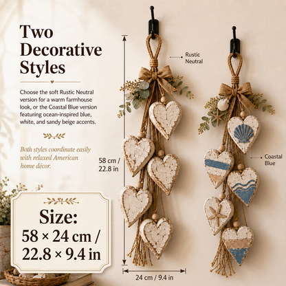 🍂🤎 Fall Home Refresh – Rustic Hanging Heart Wall Decor