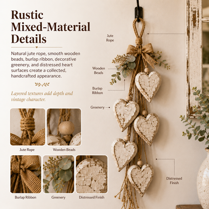 🍂🤎 Fall Home Refresh – Rustic Hanging Heart Wall Decor
