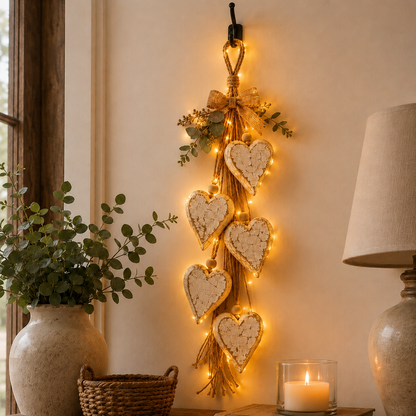 🍂🤎 Fall Home Refresh – Rustic Hanging Heart Wall Decor