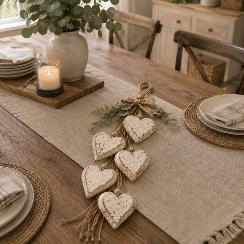 🍂🤎 Fall Home Refresh – Rustic Hanging Heart Wall Decor