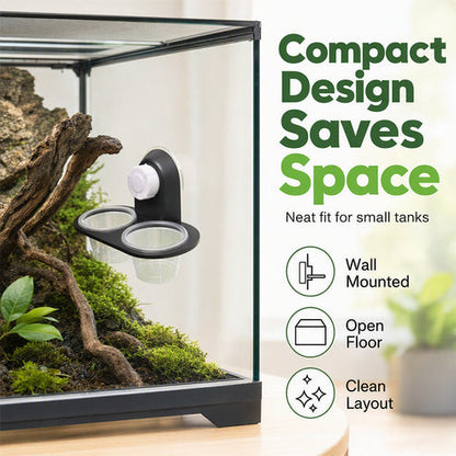 🦎 A Better Feeding Setup – Double Reptile Feeding Ledge