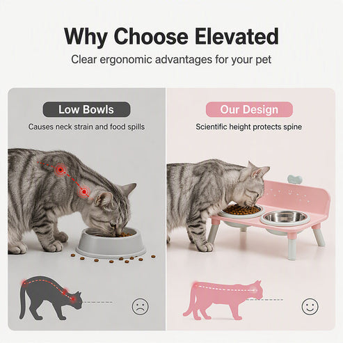 🥣 Elevated Pet Bowls – Detachable & double‑bowl design ✨