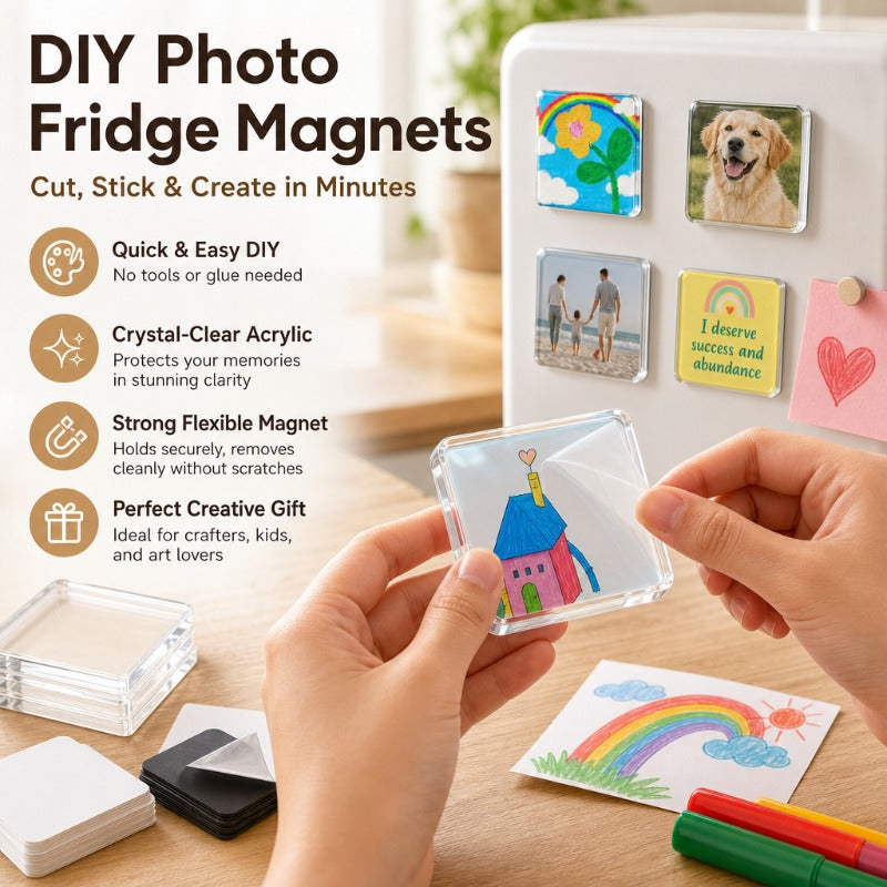 DIY Custom Fridge Magnet Kit – Turn Photos & Art into Magnets