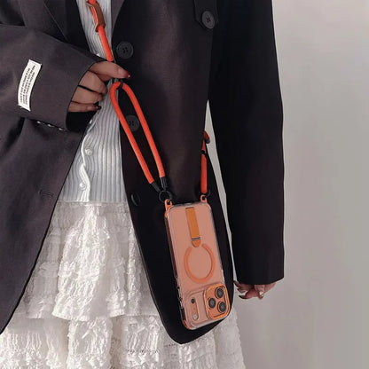 📱 MagSafe Crossbody Phone Case – Hands-Free & Detachable Strap