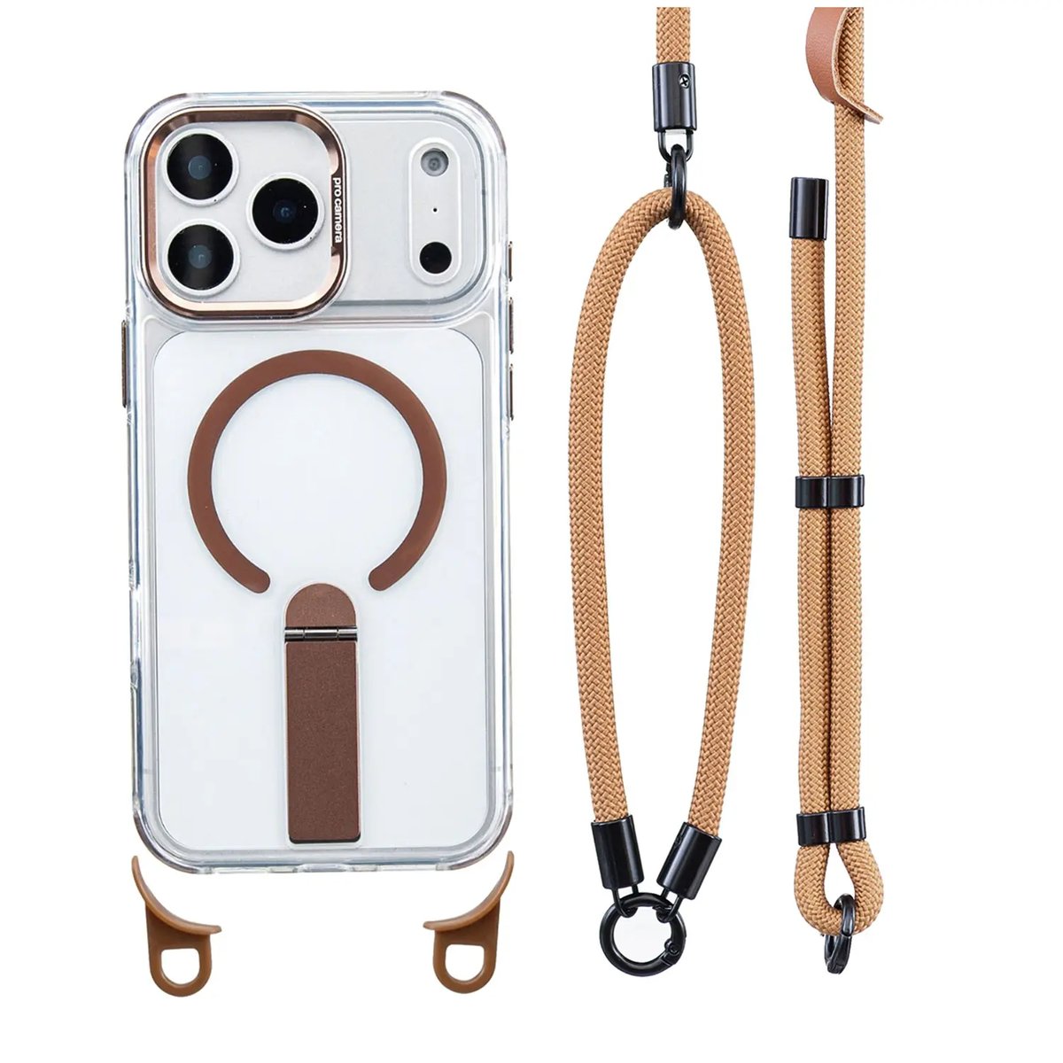 📱 MagSafe Crossbody Phone Case – Hands-Free & Detachable Strap