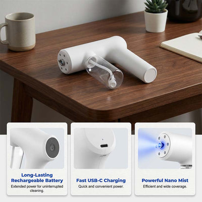 Cordless Nano Spray Gun – Adjustable mist, no cord hassle. Perfect for disinfection & dusting. A cleaning essential! 🔫🌿