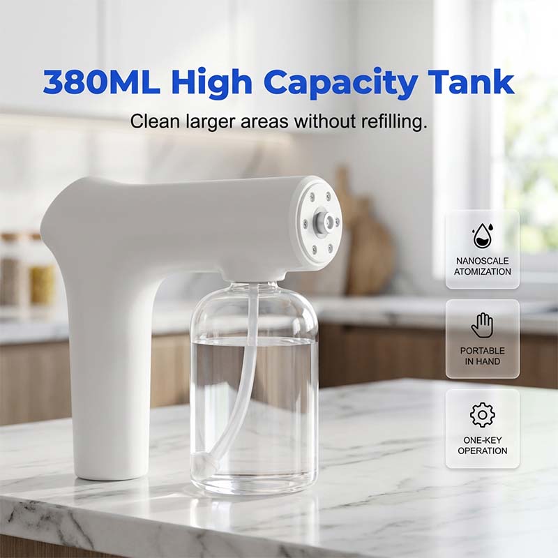 Cordless Nano Spray Gun – Adjustable mist, no cord hassle. Perfect for disinfection & dusting. A cleaning essential! 🔫🌿