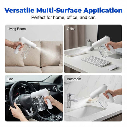 Cordless Nano Spray Gun – Adjustable mist, no cord hassle. Perfect for disinfection & dusting. A cleaning essential! 🔫🌿