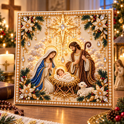Holy Nativity pearl artwork