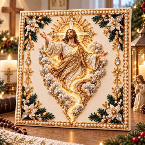 Jesus Blessing pearl artwork