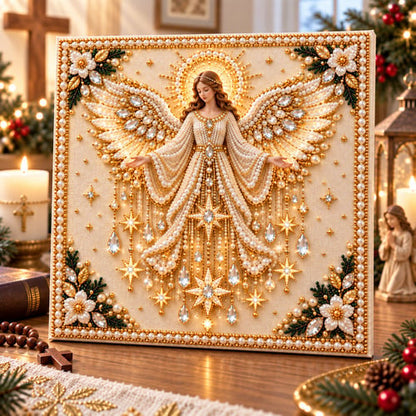 🙏 Christian Pearl Artwork Kit ✨ DIY Faith Craft with Built-In Display Frame