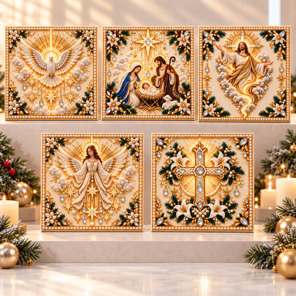 🙏 Christian Pearl Artwork Kit ✨ DIY Faith Craft with Built-In Display Frame