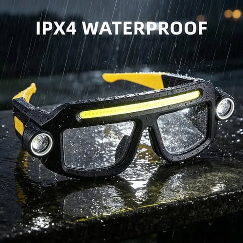 Rechargeable LED Headlamp Glasses – Hands-Free Light with Wave Control