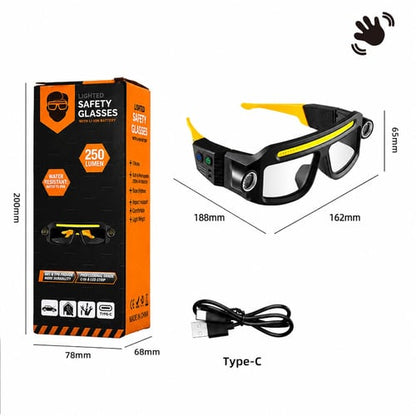 Rechargeable LED Headlamp Glasses – Hands-Free Light with Wave Control