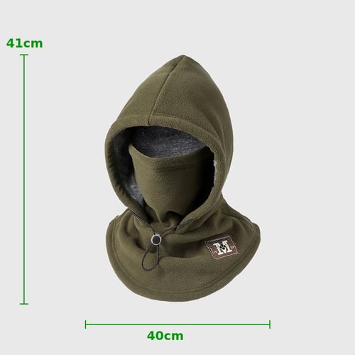 One-piece warm mask hat size chart showing 41 cm overall height and 40 cm width