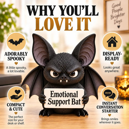 49% OFF 🦇 Emotional Support Bat — Your Grumpy Little Desk Companion! 🖤