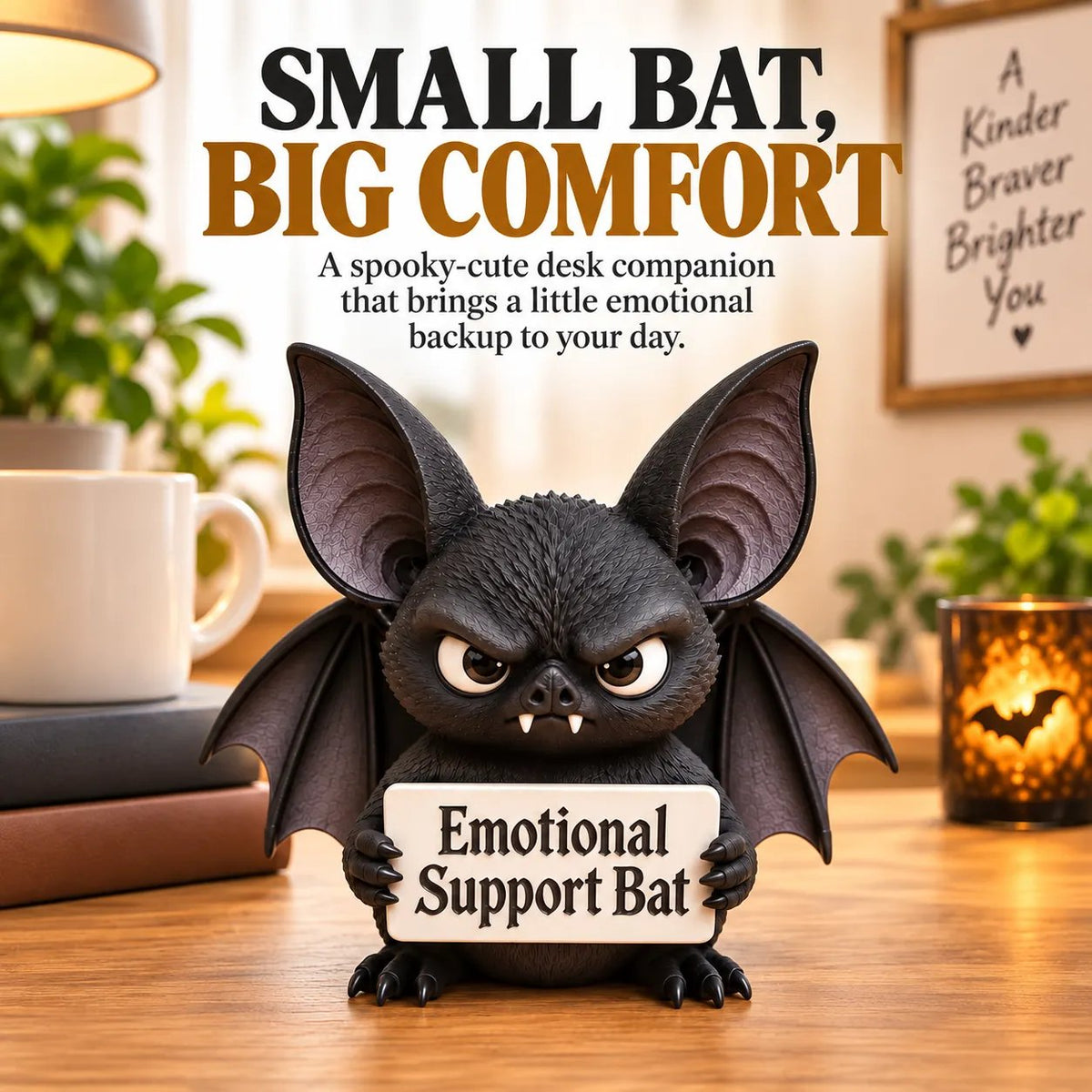 49% OFF 🦇 Emotional Support Bat — Your Grumpy Little Desk Companion! 🖤