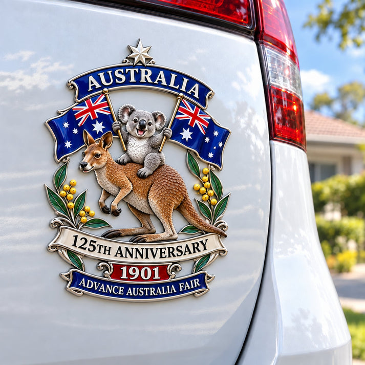 🦘 Australia 125th Anniversary Metal Car Badge