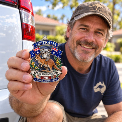 🦘 Australia 125th Anniversary Metal Car Badge