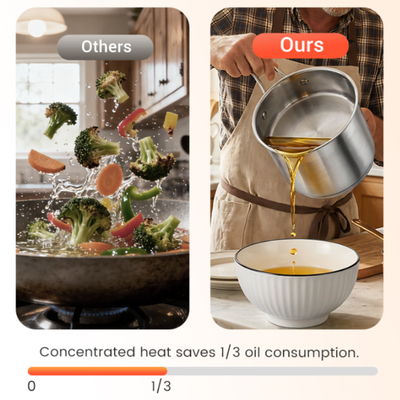 Oil-Saving Mini Fryer Pot with Strainer Basket (4-Pack)