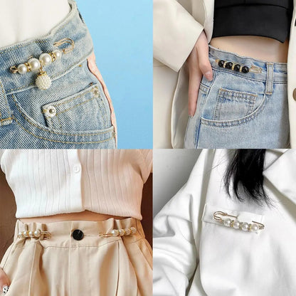 ✨ Pearl Waist Cincher Brooch – Make Loose Clothes Fit Better