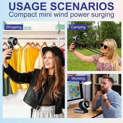 ❄️ Turbo Portable Fan – 5 Speeds, Rechargeable & Travel-Ready
