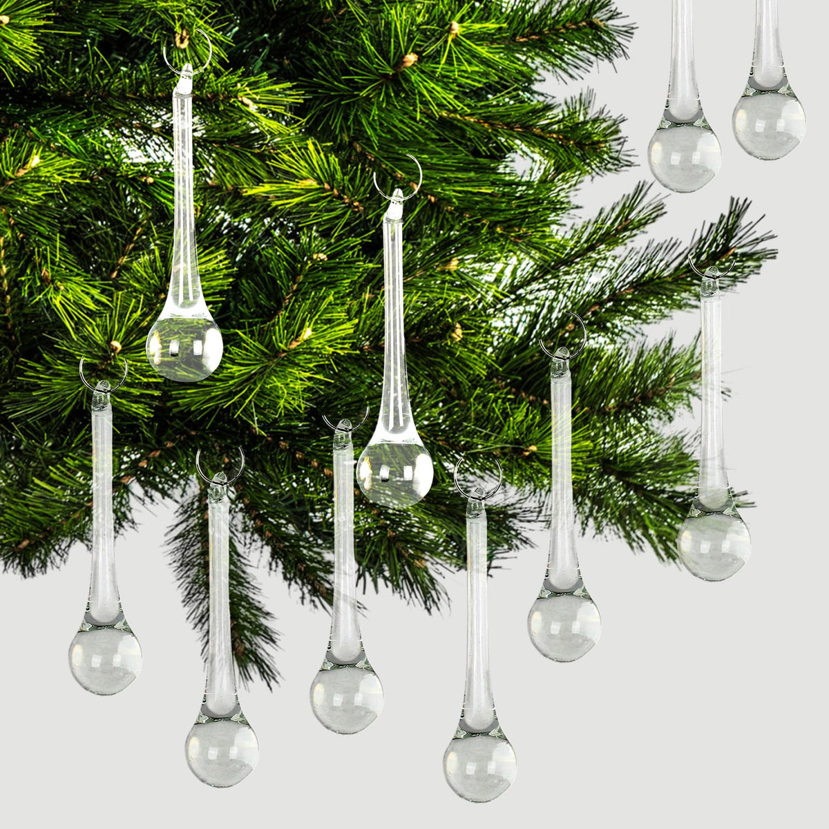 ✨ Sparkling Crystal Teardrop Christmas Ornaments – Elegant Hanging Tree Decorations 🎄