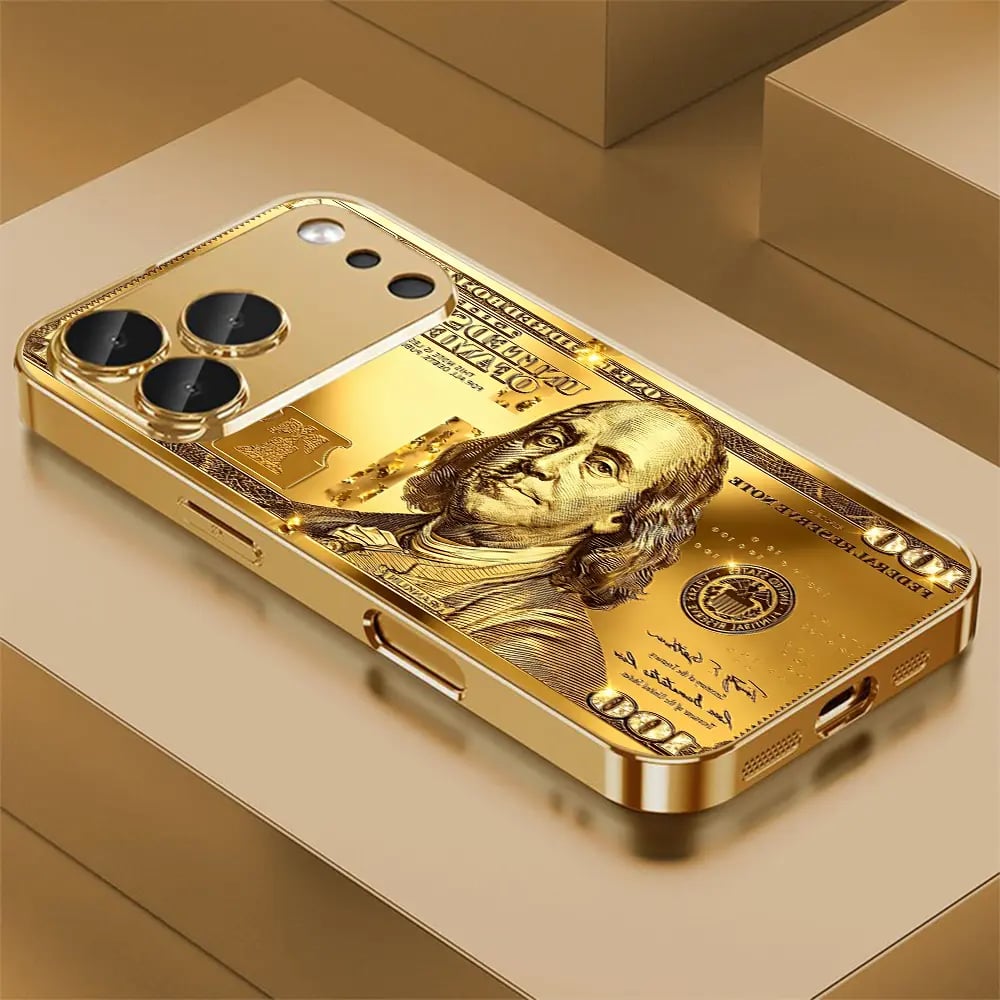 Money Pattern Printed Gold 100 Dollar Bill Multi-Model All-Inclusive Phone Case