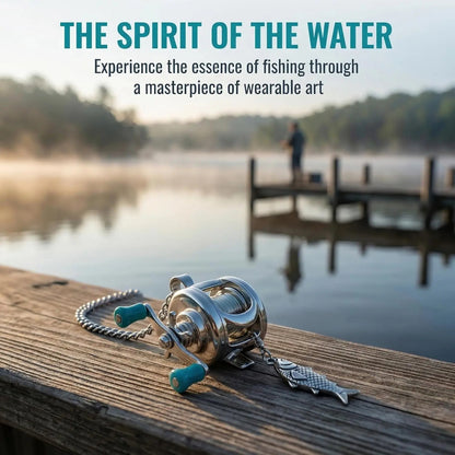 🎣 Real Working Fishing Reel Necklace — A Meaningful Gift for Fishing Lovers