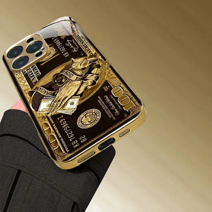 Money Pattern Printed Gold 100 Dollar Bill Multi-Model All-Inclusive Phone Case