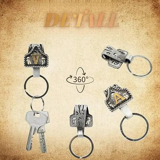 Cow Tag Belt Key Holder 🔑 | Western Style Clip + Custom Initial 🤠