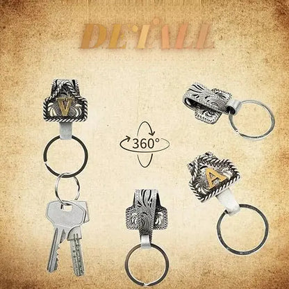Cow Tag Belt Key Holder 🔑 | Western Style Clip + Custom Initial 🤠